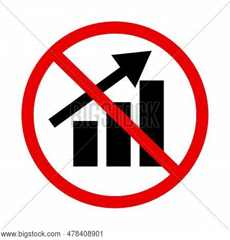 Bar Chart And Forbidden Sign. Editable Vector.