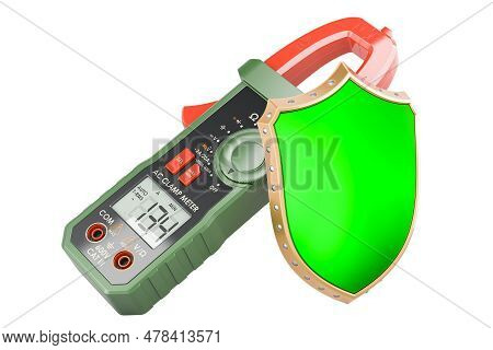 Digital Multimeter With Shield. 3d Rendering Isolated On White Background