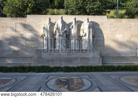 Reformation Wall Monument In City Of Geneva, Switzerland