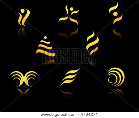 Menge der goldene Symbole