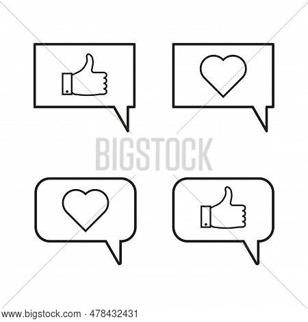 Thumb Up And Heart Icon Design. Like And Love Icon. Vector Illustration. Stock Image.