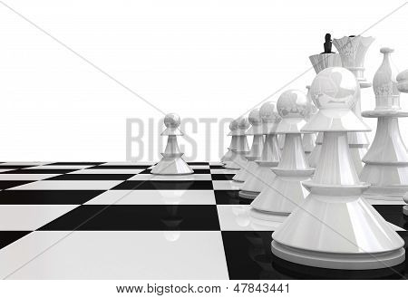 Piezas de ajedrez blanco - Render 3D