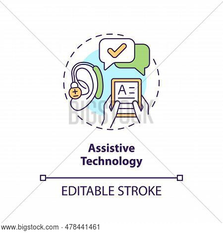 Assistive Technology Concept Icon. Students With Disabilities. Special Education. Equal Access. Web 