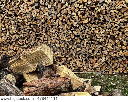 Wood In Pieces As An Alternative Fuel For The Fireplace And Stove