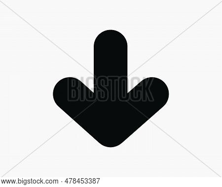 Arrow Down Icon. Download Point Pointer Navigation Position Here Entrance Path Exit Load. Black Whit