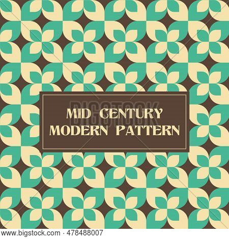70s Mid Century Modern Seamless Pattern. Retro Background For Bedding, Tablecloth, Oilcloth Or Other