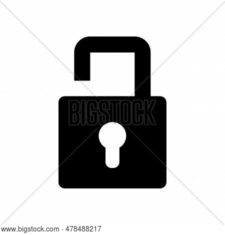 Padlock Icon. Black Lock Icon. Private Access Icon. Vector Illustration. Stock Image.