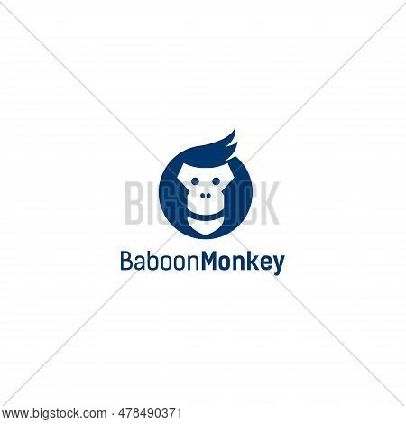 Baboon Monkey Face Logo Vector. Monkey Face Logo