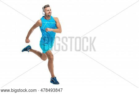 In Morning Sport Workout Jogger Run In Studio, Advertisement. The Jogger Stretched Legs Before Runni