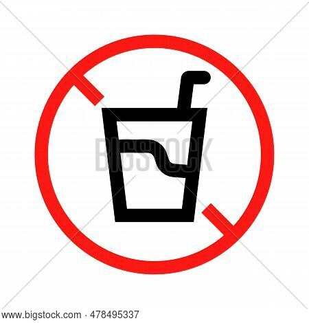 No Drink Allowed. Drink Regulation. Editable Vector.