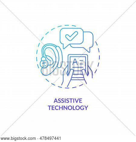 Assistive Technology Blue Gradient Concept Icon. Students With Disabilities. Special Education. Equa