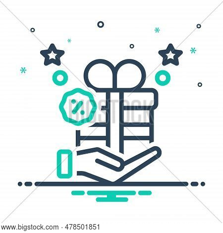 Mix Icon For Provides Endow Bestow Confer Endue Give Gift Donate Surprise Present Offering Hand-over