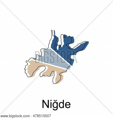 Map Of Nigde Province Of Turkey, World Map International Vector Template With Outline Graphic Sketch