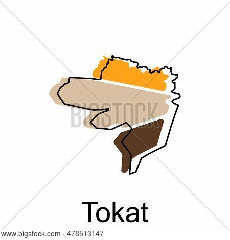 Map Of Tokat Province Of Turkey, Illustration Vector Design Template, Suitable For Your Company, Geo