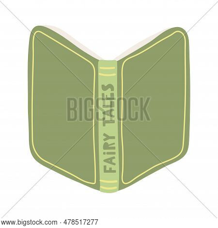 Open Book Hand Drawn Cartoon Illustration. Scandinavian Style Flat Design, Isolated Vector. Kids Pri