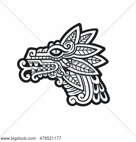 Quetzalcoatl Head Mexican God Aztec Graphic
