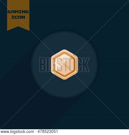 Isolated Colored Retro Videogame Token Icon Vector Illustration