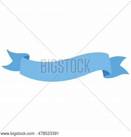 Isolated Empty Blue Ribbon Sketch Vector Illustration
