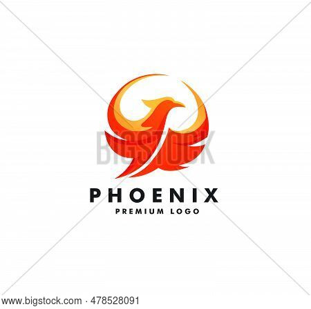 Creative Simple Phoenix Bird Circle Logo