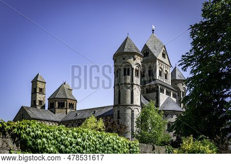 The Romanic Church Of The Maria Laach Abbey In Germany