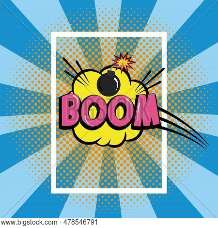 Colored Comic Page With Comic Bubble Speech Vector Illustration