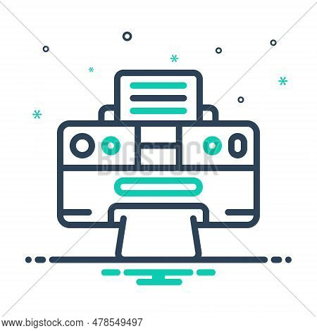 Mix Icon For Print Printer Document Laser-jet Machine Copy Printout Device Photocopy Replicate