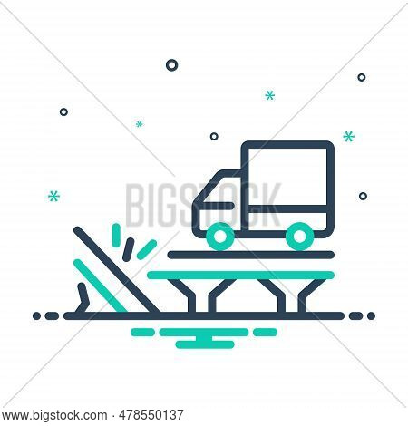 Mix Icon For Sudden Unexpected Unasked Bridge Break Transport Hazard Unsafe Alert Caution Damage Fis