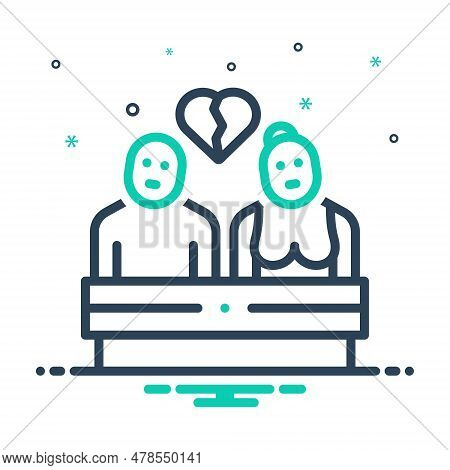 Mix Icon For Separation Divorce Break Heartbreak Couple Relationship Breakup Misery Parting Disunion