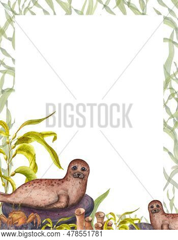 Watercolor Card For Children\\\'s Birthdays Isolated On White Background. Hand Painted Illustration 