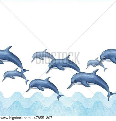 Watercolor Card For Children\\\'s Birthdays Isolated On White Background. Hand Painted Illustration 