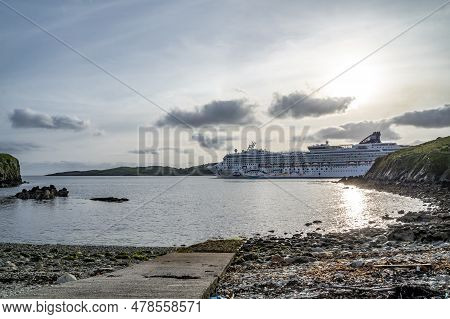 Killybegs, Ireland - May 16 2023: The Norwegian Star Leaving After Visiting Killybegs