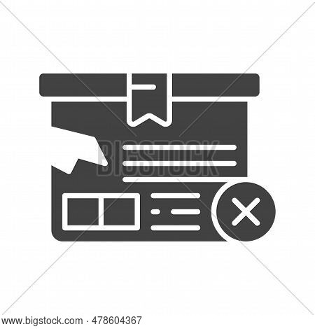 Delivery Box Rejected Icon Image. Suitable For Mobile Application.