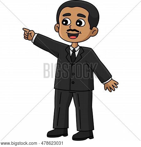 This Cartoon Clipart Shows A Martin Luther King Of Juneteenth Illustration.