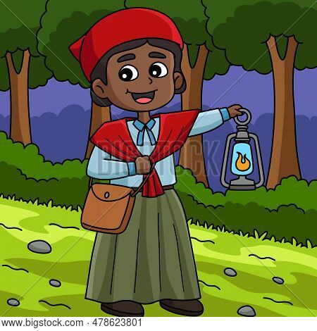 This Cartoon Clipart Shows A Harriet Tubman Of Juneteenth Illustration.