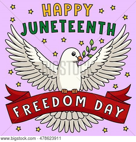 This Cartoon Clipart Shows A Happy Juneteenth Freedom Day Illustration.