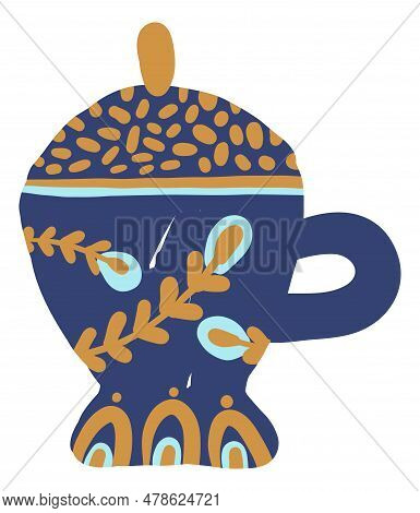 Tea Cup With Ceramic Lid. Hot Beverage Serving Mug