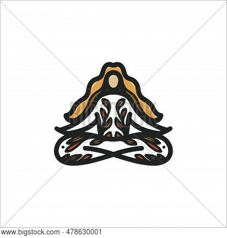Yoga Logo Design, Lotus Position, Lotus Pose, Meditation Logo, Miditation Symdol, Asana Logo, Woman 