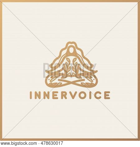 Yoga Logo Design, Lotus Position, Lotus Pose, Meditation Logo, Miditation Symdol, Asana Logo, Woman 