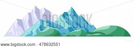 Mountains With High Summits And Elevations Vector