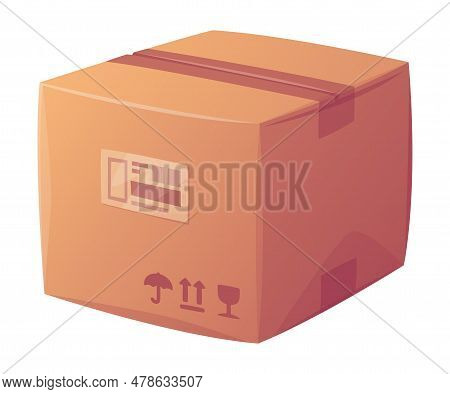 Cardboard Box As Paper Packaging Container Vector Illustration