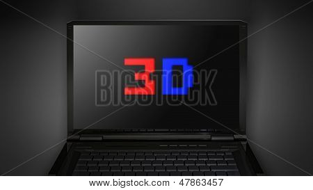 Stereoskopische 3D-Display auf Laptop-Bildschirm