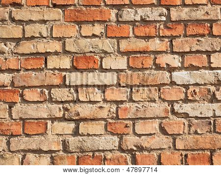 Pared hecha de ladrillos deificación