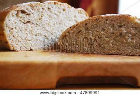 Sourdough On Wooden Chopping Board
