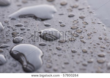 Natural Raindrops Pattern On Wooden Deck