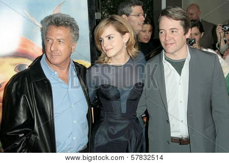 Dustin Hoffman with Emma Watson and Matthew Broderick   at the World Premiere of 'The Tale of Despereaux'. Arclight Hollywood, Hollywood, CA. 12-07-08
