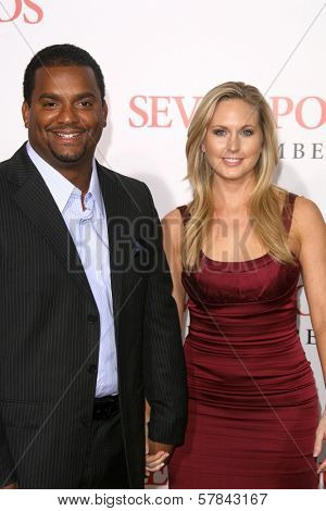 Alfonso Ribeiro and Robin Stapler   at the Los Angeles Premiere of 'Seven Pounds'. Mann Village Theatre, Westwood, CA. 12-16-08