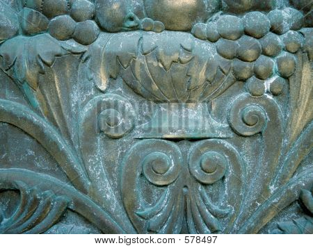 Zvětralý povrch mosaz