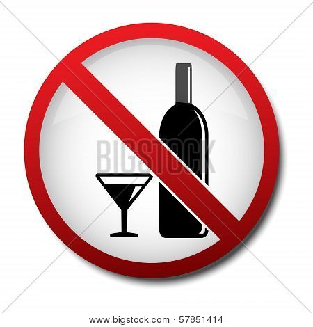 Sign No Alcohol 2D