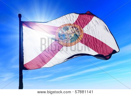 Florida (USA) flag waving on the wind