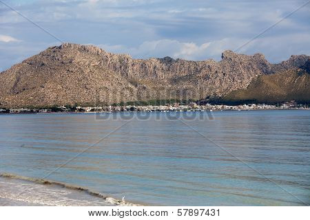 Coastline in Pollenca Port  on Majorca Spain